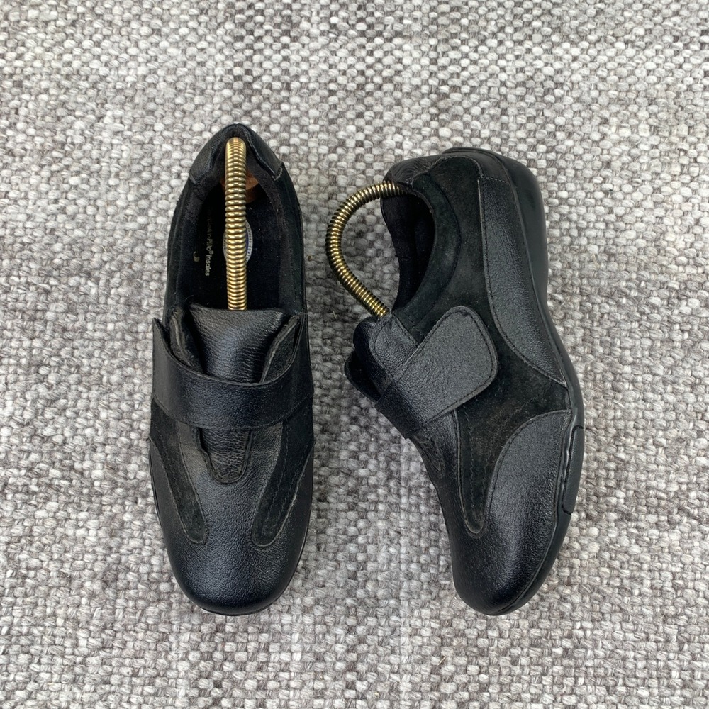Dr. Scholl's E7K-01 Walking Shoes Womens 6.5M Black Leather Hook Loop Comfort